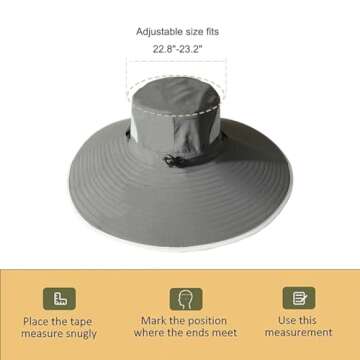 Leotruny Men Wide Brim Sun Hat UPF50+ Waterproof Bucket Hat