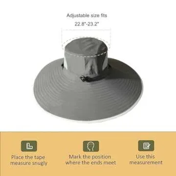 Leotruny Men Wide Brim Sun Hat UPF50+ Waterproof Bucket Hat