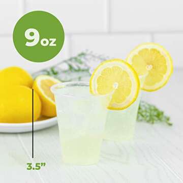 Framo 9 Oz Clear Plastic Cups, For Any Occasion, BPA-Free Disposable Transparent Ice Tea, Juice, Sod...
