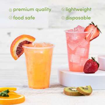 Framo 9 Oz Clear Plastic Cups, For Any Occasion, BPA-Free Disposable Transparent Ice Tea, Juice, Soda, and Coffee Glasses for Party, Picnic, BBQ, Travel, and Events, (240, clear)