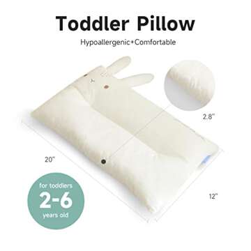 Choc chick Toddler Pillow,20X12inches Machine Washable 100% Cotton Pillowcase Soft Hypoallergenic Ki...