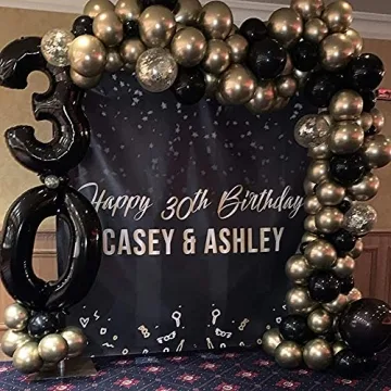Beliueyes Black Gold Balloon Arch Kit Perfect for Parties