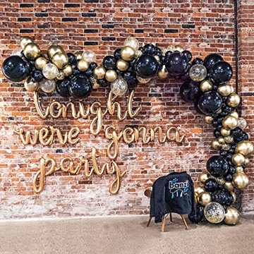 Beliueyes Black Gold Balloon Arch Kit Perfect for Parties