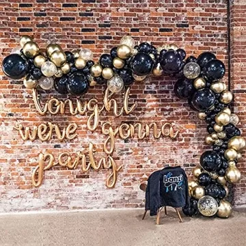 Beliueyes Black Gold Balloon Arch Kit Perfect for Parties