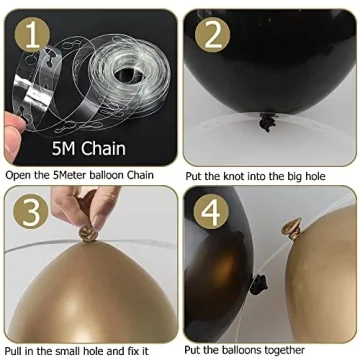 Beliueyes Black Gold Balloon Arch Kit Perfect for Parties