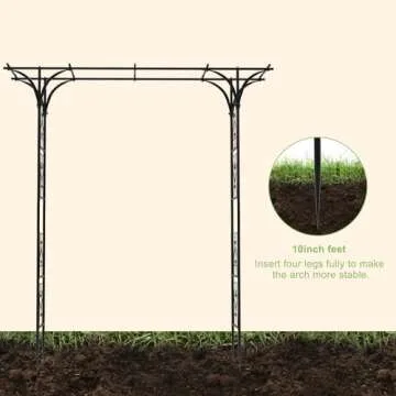 OUSHENG 7FT Garden Arch Arbor, Steel Frame Stand Trellis for Climbing Plants, Outdoor Archway Gate for Wedding Ceremony Decoration Party Vines Lawn Courtyard Patio Backyard