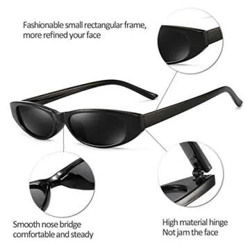 Dollger Retro Rectangle Sunglasses Stylish UV Protection