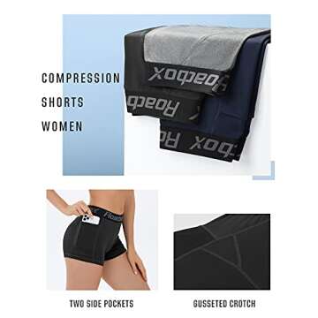 Roadbox 3" Womens Compression Shorts for Yoga Running