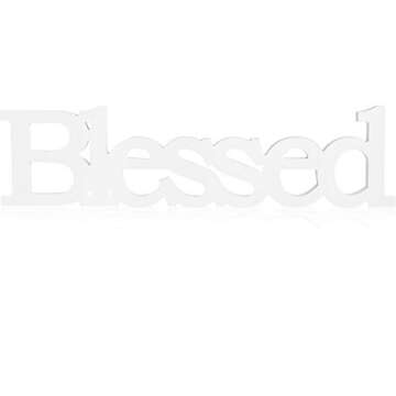 Blessed Letter Table Sign - Rustic Wooden Home Decor for Any Occasion
