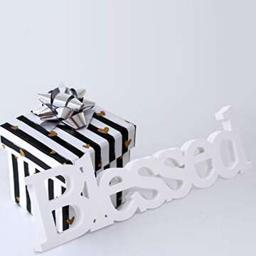 Blessed Letter Table Sign for Home Decor and Gifting