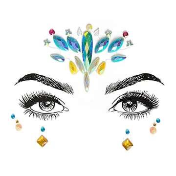 SHINEYES 6 Pcs Face Gems, Face jewels, Face Sticker, for Halloween Music Festivals Party Rave Carniv...
