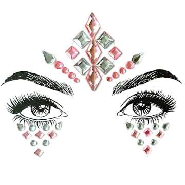 SHINEYES 6 Pcs Face Gems, Face jewels, Face Sticker, for Halloween Music Festivals Party Rave Carnival Birthday Party