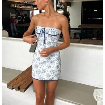 Stylish ROAONOCOMO Strapless Bodycon Mini Dress for Parties