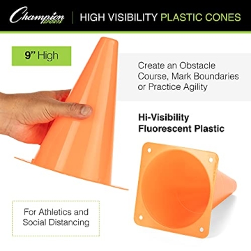 Champion Sports Field Marker Cone Set - Vibrant & Durable