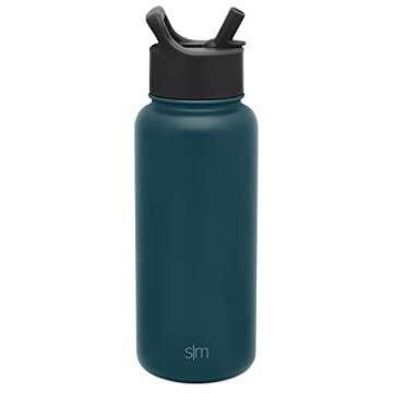Simple Modern Water Bottle with Straw Lid Vacuum Insulated Stainless Steel Metal Thermos Bottles | Reusable Leak Proof BPA-Free Flask for Gym, Travel, Sports | Summit Collection | 32oz, Riptide