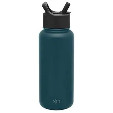 Simple Modern Water Bottle with Straw Lid Vacuum Insulated Stainless Steel Metal Thermos Bottles | Reusable Leak Proof BPA-Free Flask for Gym, Travel, Sports | Summit Collection | 32oz, Riptide