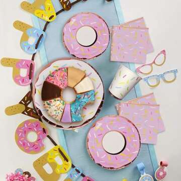 JOYOCEAN 175Pcs Donut Plates and Napkins Party Supplies Two Sweet Birthday Decorations, Donut Party ...