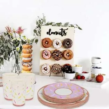 Donut Plates & Napkins Set 175Pcs for Parties