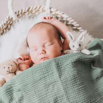 GLLQUEN BABY Muslin Swaddle Blankets for Boys and Girls, 4-Pack Baby Blankets for Girl Boy, Newborn ...