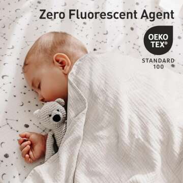 GLLQUEN BABY Muslin Swaddle Blankets for Boys and Girls, 4-Pack Baby Blankets for Girl Boy, Newborn Receiving Blanket, Baby Swaddle Blanket Unisex, Baby Essentials, Registry & Gift, 40 x 38 inches