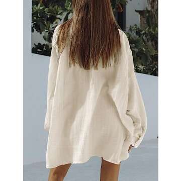 Fixmatti Women 2 Piece Shorts Set Summer Outfit Long Sleeve Button Down Shirts and Shorts Sweatsuit Sets Apricot M