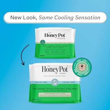 The Honey Pot Company - Herbal Panty Liners for Women - Heavy Flow w/Wings - Infused w/Essential Oil...