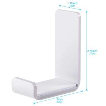 4 Pieces Headphone Hanger Holder Desk Adhesive Headphone Hook Wall Mount Headset Stand Acrylic Holde...