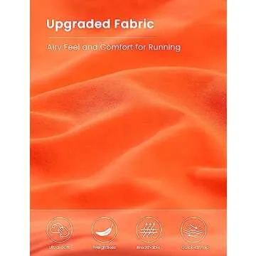 CRZ YOGA Mid Waisted Dolphin Athletic Shorts for Women 4" Lightweight High Split for Gym Workout with Liner Quick Dry Neon Orange Medium