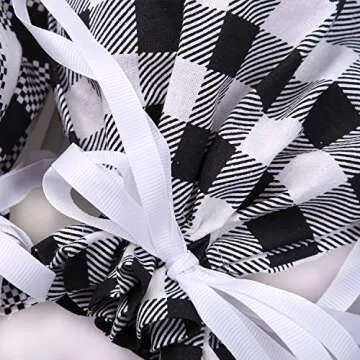 Aneco 6 Pack Plaid Drawstring Cotton Gift Bags for Christmas