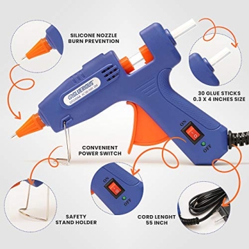 Gluerious Dual Temp Hot Glue Gun - Perfect for Crafts