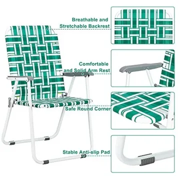 VINGLI Set of 2 Folding Chairs for Outdoor Comfort and Style