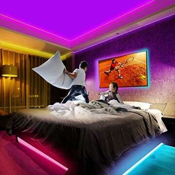 LED Strip Lights with Music Sync for Home & Parties