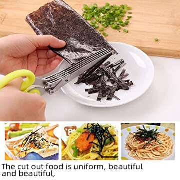 Multi-Layers Kitchen Herb Scissors - 5 Blade Kitchen Shears for Quick Herb Cutting