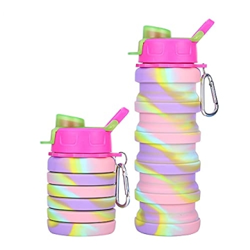 WATMHHJQ 500ml Silicone Collapsible Water Bottle - Perfect for Travel & Outdoor Adventures!
