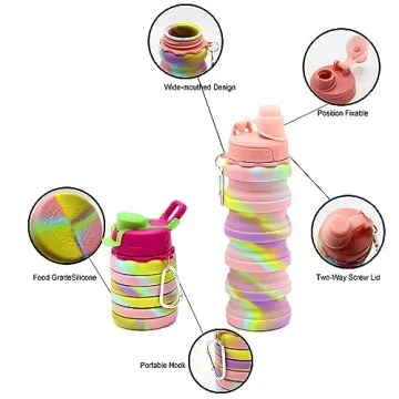 WATMHHJQ 500ml Silicone Collapsible Water Bottle