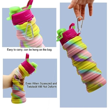 WATMHHJQ 500ml Silicone Collapsible Water Bottle