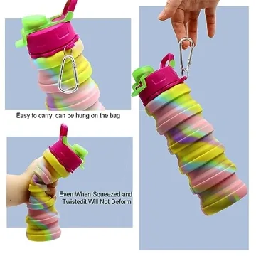 WATMHHJQ 500ml Silicone Collapsible Water Bottle