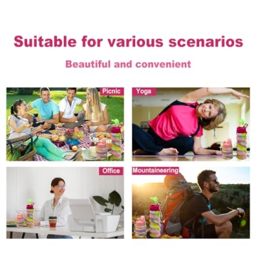 WATMHHJQ 500ml Silicone Collapsible Water Bottle