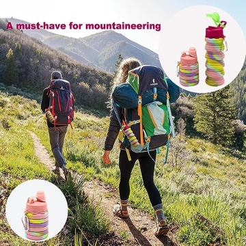 WATMHHJQ 500ml Silicone Collapsible Water Bottle