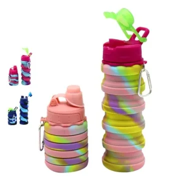 WATMHHJQ 500ml Silicone Collapsible Water Bottle