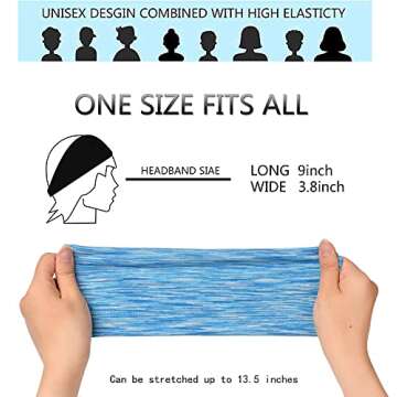 Jesries Women's Workout Headbands Non Slip Sport Sweatbands Yoga Hairbands for Travel Fitness Athlet...