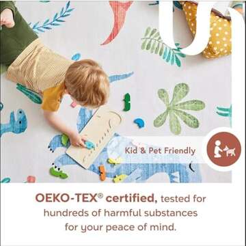 nuLOOM Kids Washable Round Alphabet Area Rug, 6' Round, Beige