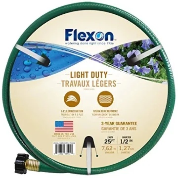 Flexon 25ft Light Duty Garden Hose Durable Weather-Resistant