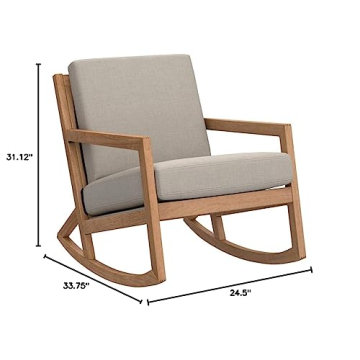 Stone & Beam Modern Hardwood Rocking Chair in Light Grey