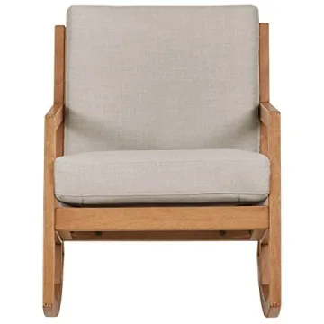 Stone & Beam Modern Hardwood Rocking Chair in Light Grey