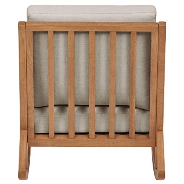 Stone & Beam Modern Hardwood Rocking Chair in Light Grey