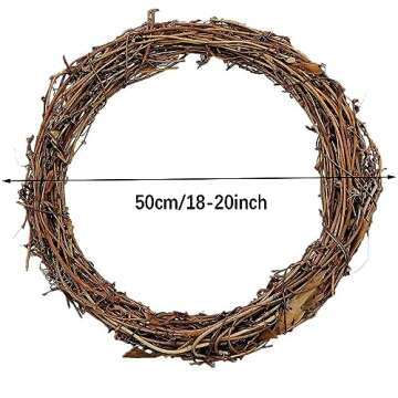 18-20inch Large Natural Grapevine Wreath Rings Rattan Vine Branch Wreath Hoop for DIY Craft Wreath C...