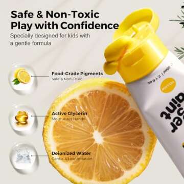 Jar Melo Washable Finger Paints for Toddlers, 12 Colors Large Capacity (2.1fl oz), Non Toxic Baby Pa...