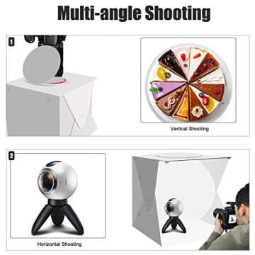 Elegant Choise Photo Box 16” x 16” Photo Studio Shooting Tent Top Hole Folding Table Photography Light Box Kit with 6 Color Background for Product Photography