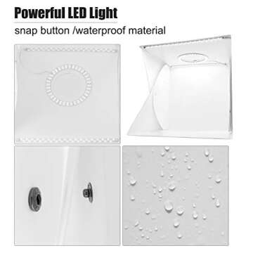 Elegant Choise Photo Box 16” x 16” Photo Studio Shooting Tent Top Hole Folding Table Photography Light Box Kit with 6 Color Background for Product Photography